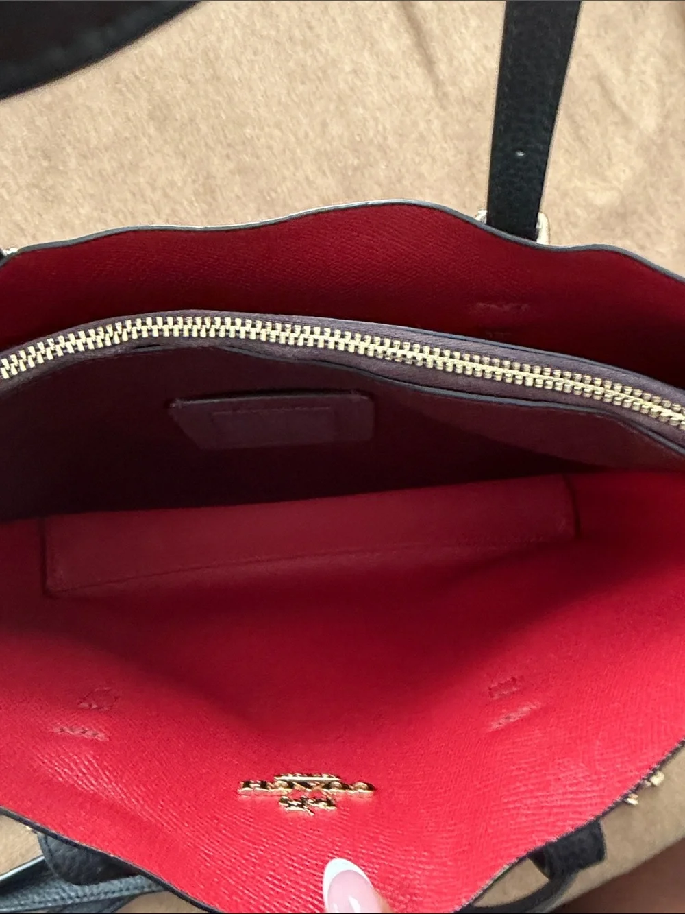 Coach Black Pebble Leather Tote with Gold Hardware and Removable Strap